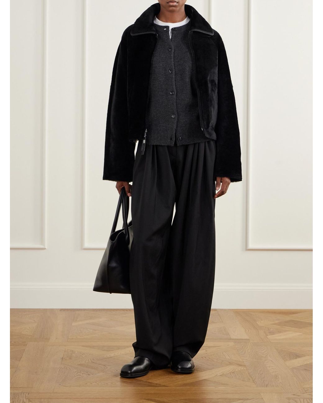 Joseph Black Kyro Reversible Shearling Jacket