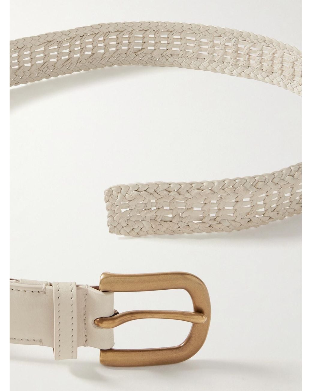 Gabriela Hearst Natural Sam Woven Leather Belt