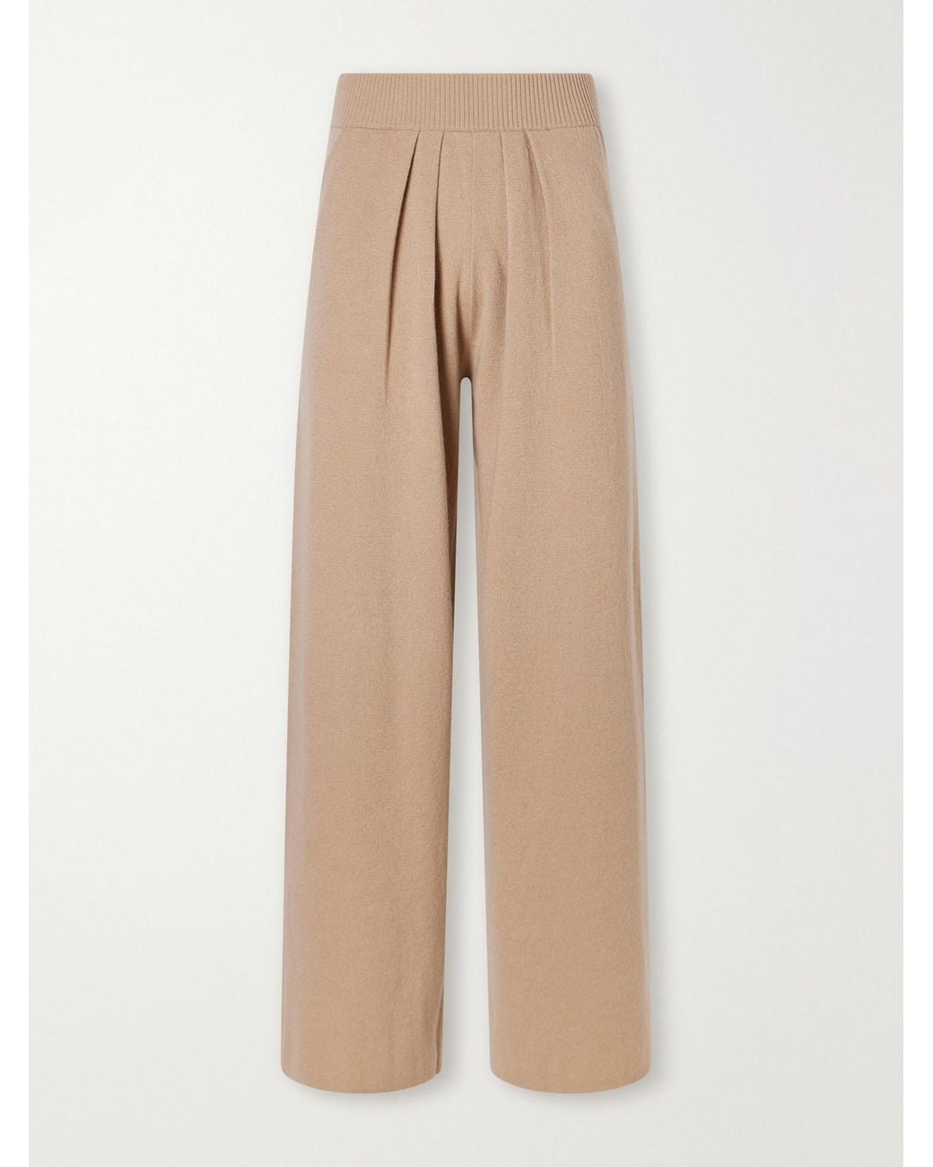 Eres Natural Maille Pleated Wool And Cashmere-Blend Wide-Leg Pants