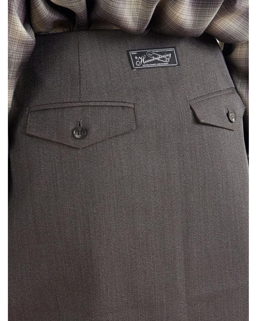 mfpen Gray Titled Wool-Twill Mini Wrap Skirt