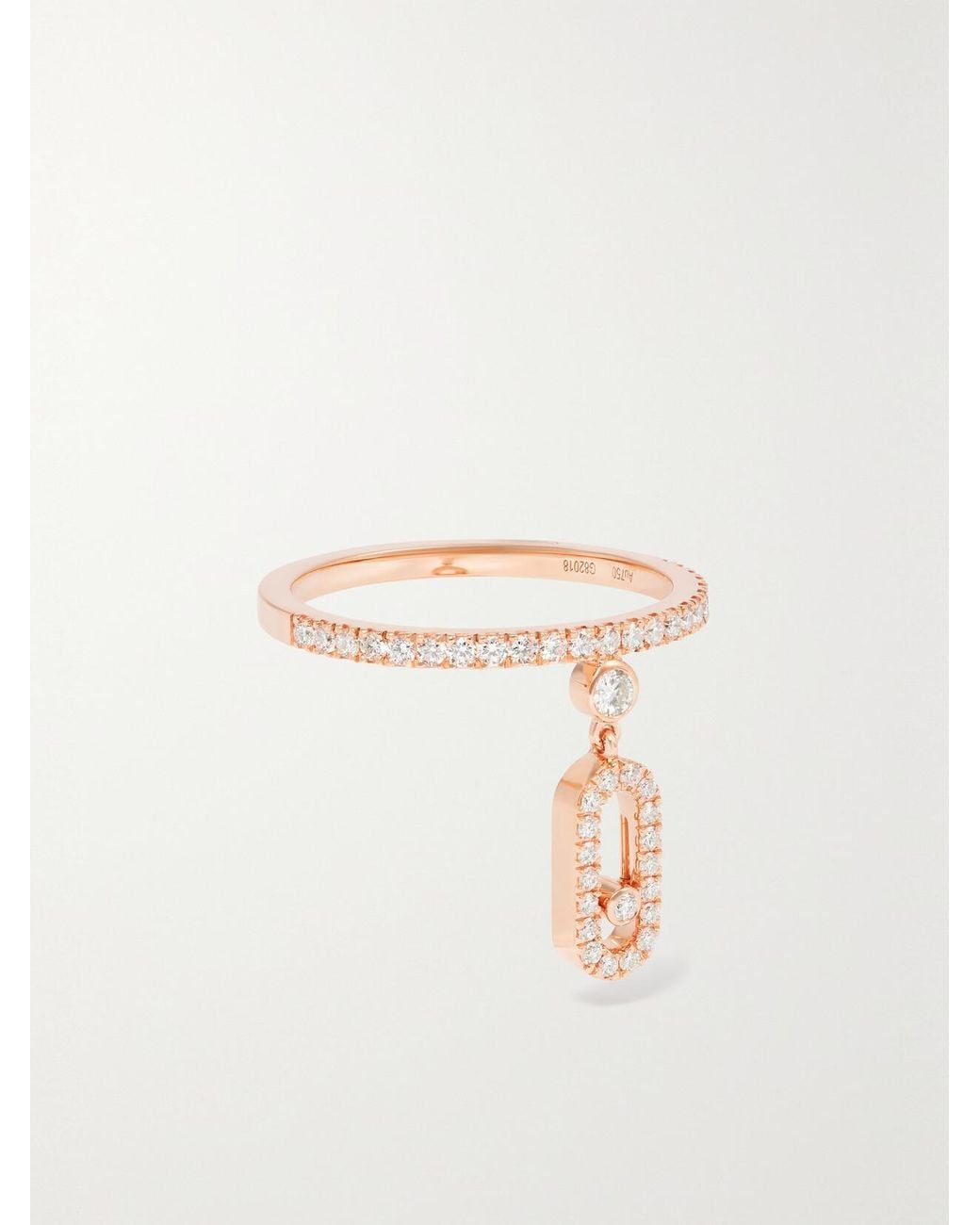 Messika Natural Move Uno Tassel 18-Karat Rose Diamond Ring