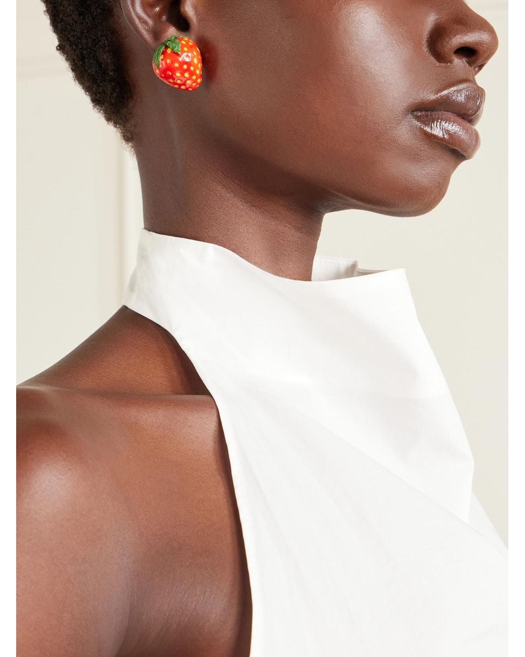 Jennifer Behr Red Fraise Resin Earrings