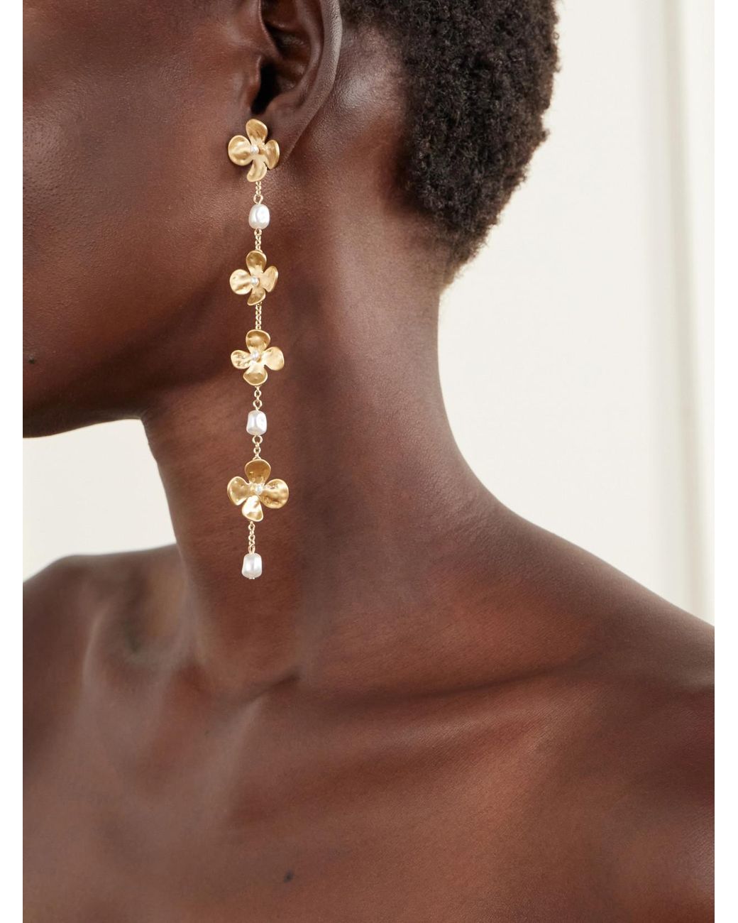 Cult Gaia White Lucky Pearl-Effect-Tone Earrings