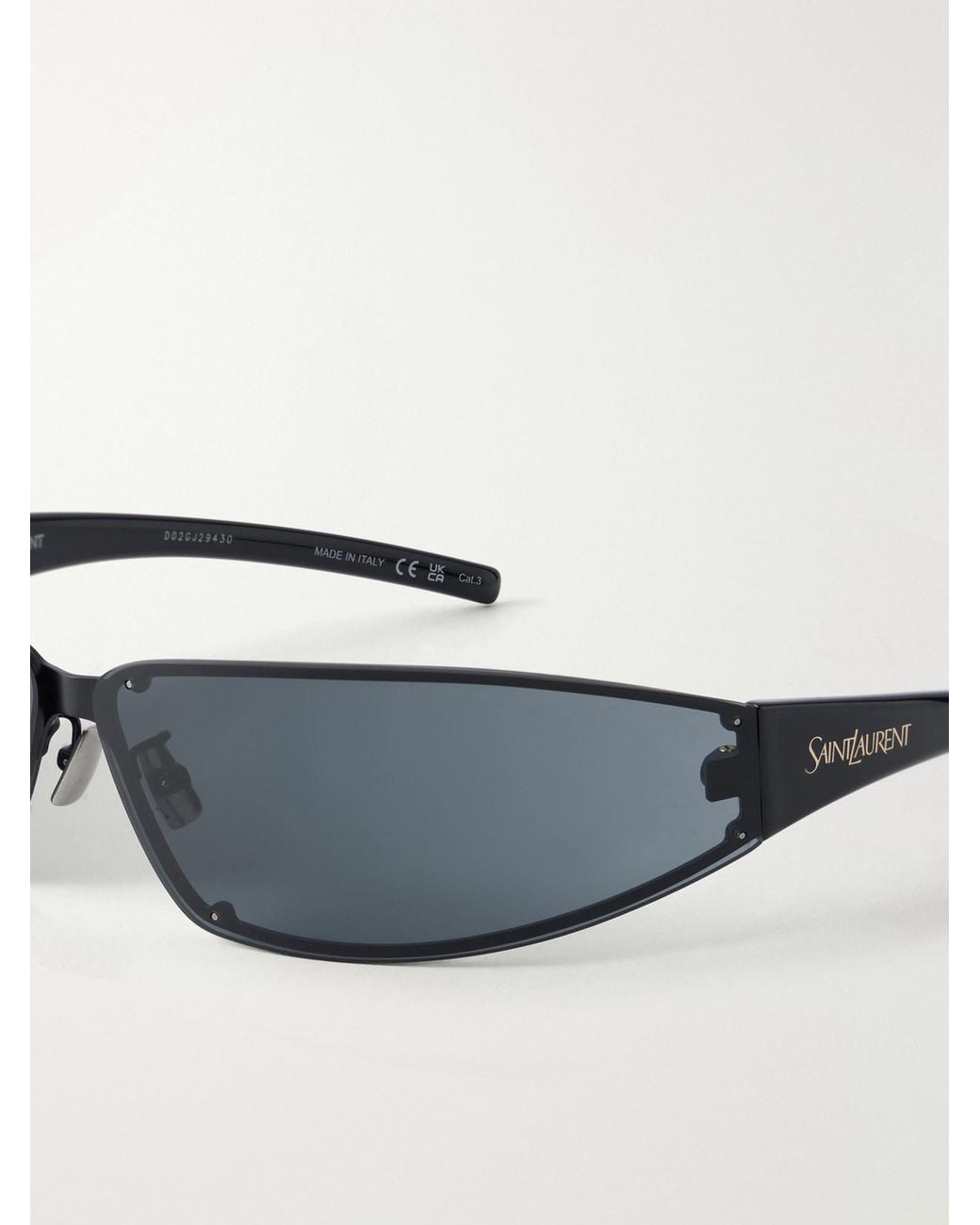 Saint Laurent Gray Sl 963 Square-Frame Metal Sunglasses