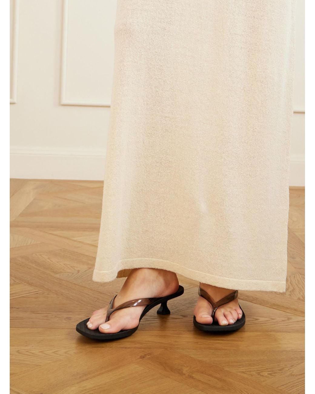 Tory Burch Black Pvc Thong Sandals