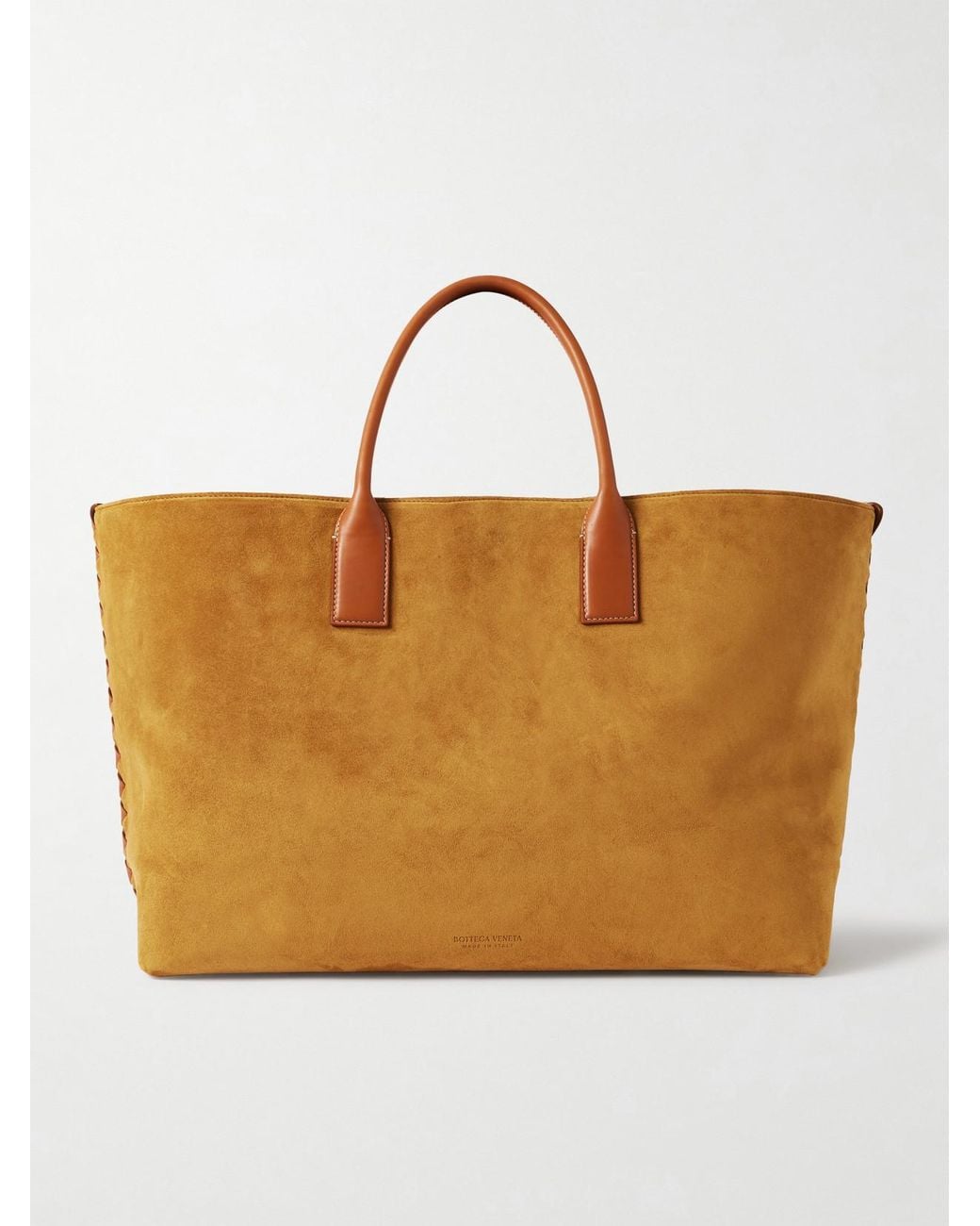 Bottega Veneta Brown Cabat Large Leather-Trimmed Suede Tote