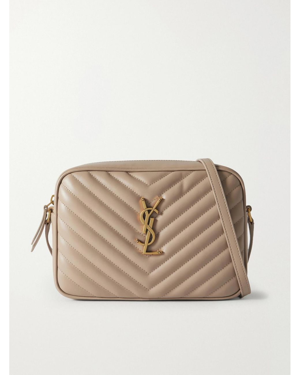 Saint Laurent Natural Lou Medium Quilted Leather Shoulder Bag