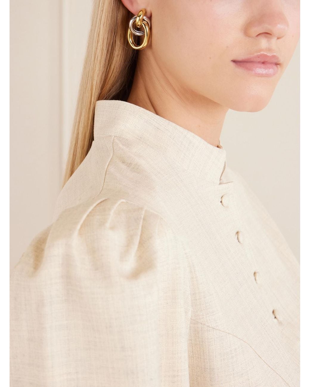 Joolz by Martha Calvo Metallic Two Tone Ami And Rhodium-Plated Earrings