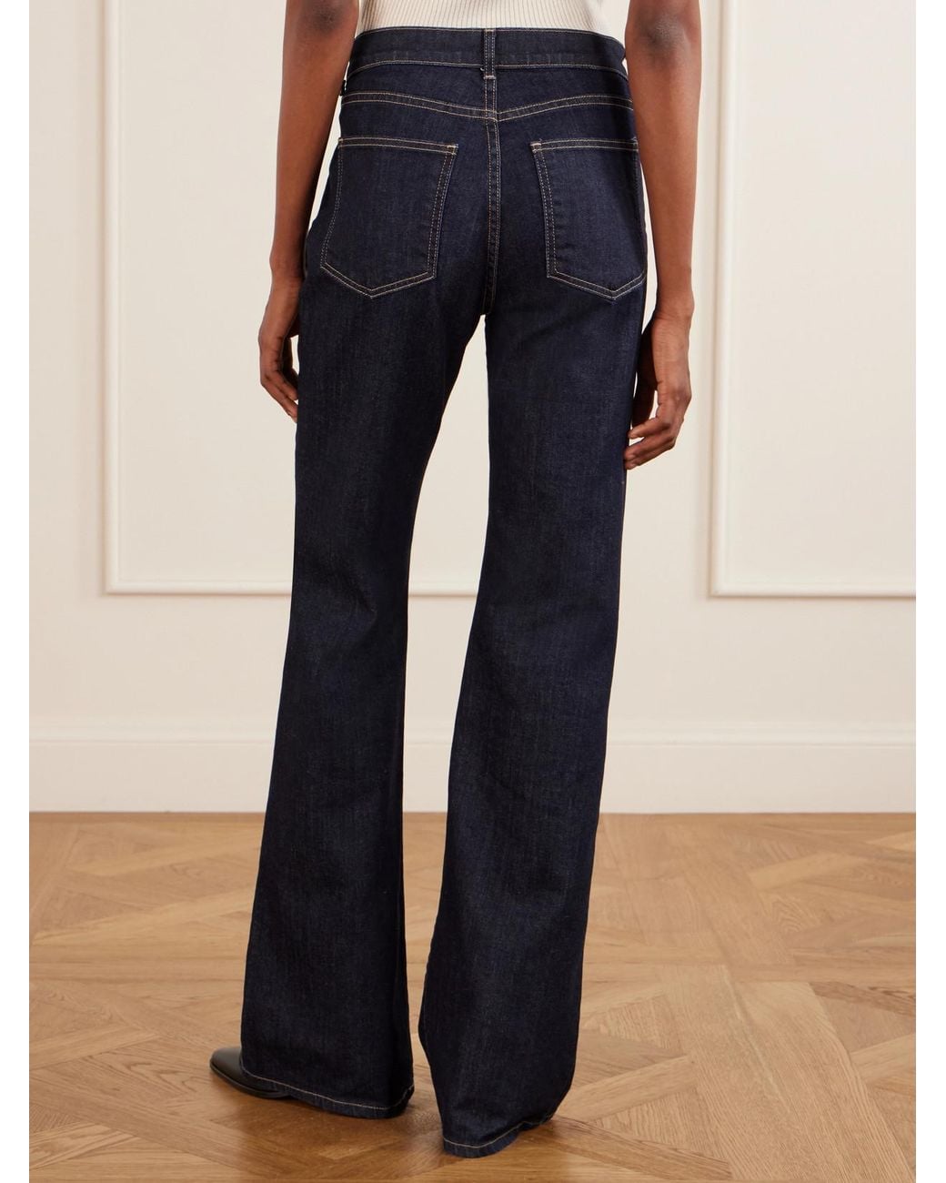 Nili Lotan Blue Celia High-Rise Flared Jeans