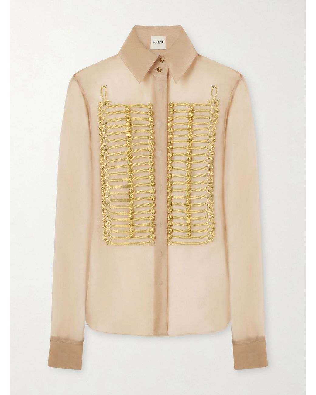 Khaite Natural Ivy Silk-Organza Blouse