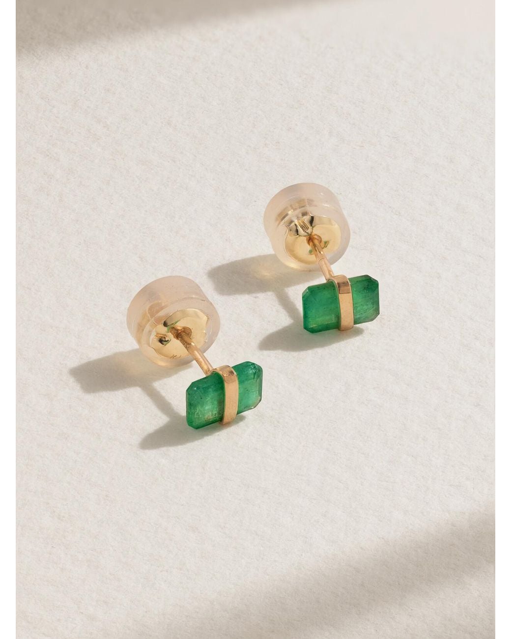 Melissa Joy Manning Green 14-Karat Recycled Emerald Earrings
