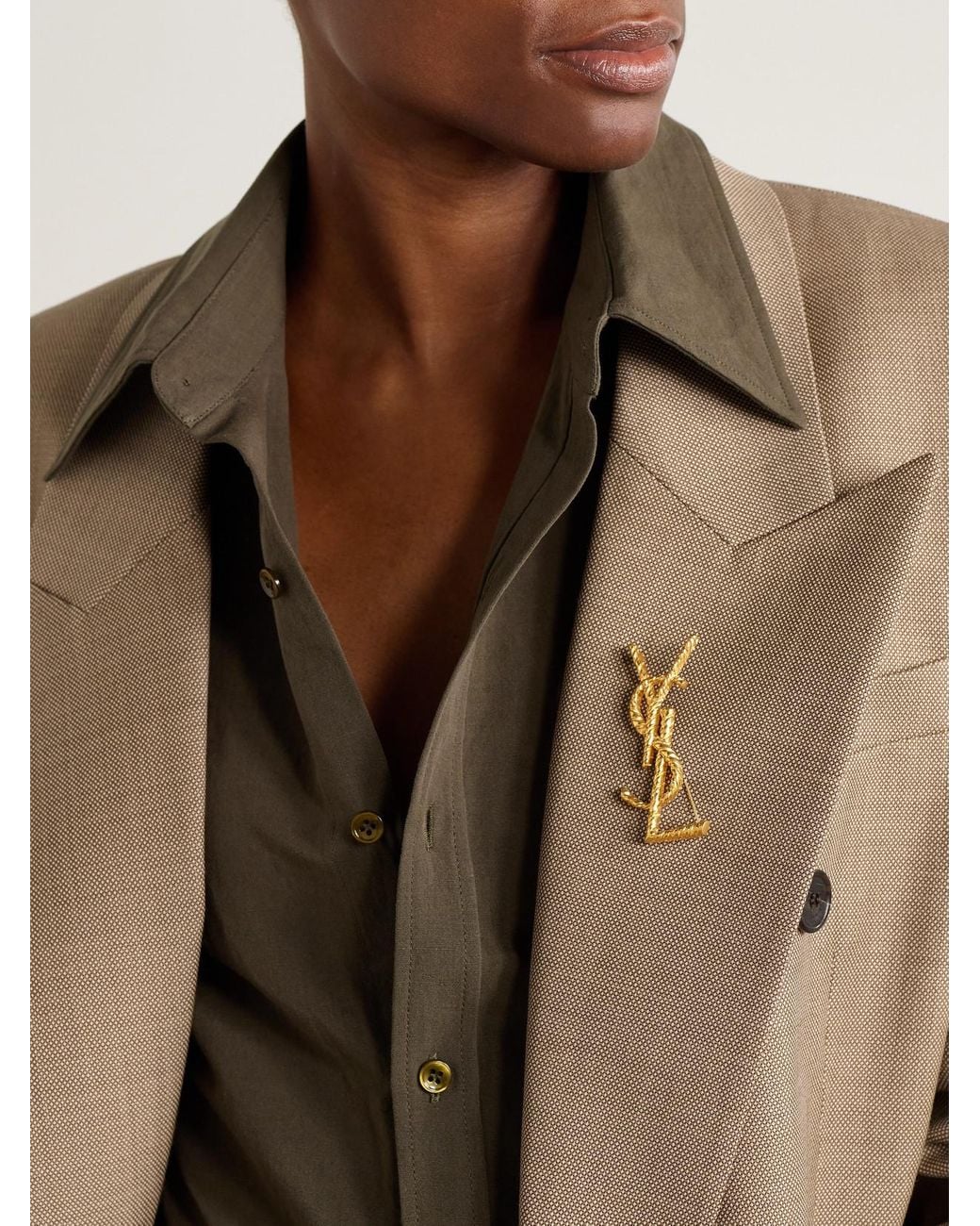 Saint Laurent Metallic Tone Brooch