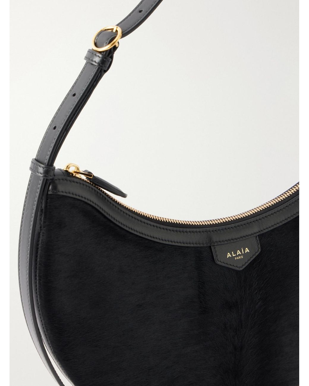 Alaïa Black Demi Lune Calf-Hair Shoulder Bag
