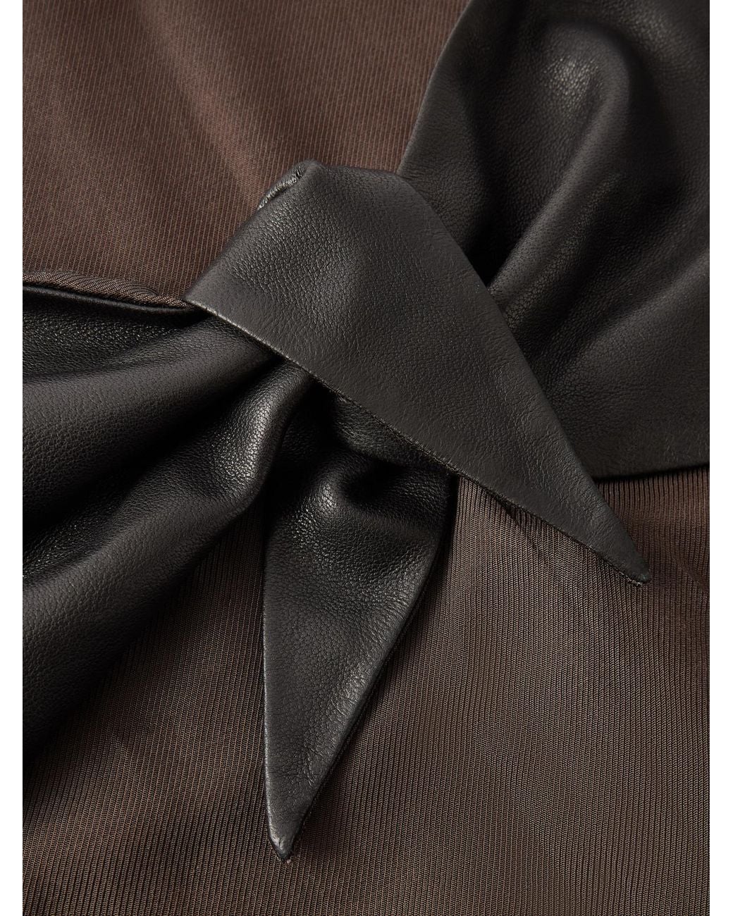 Lemaire Black Textured-Leather Scarf