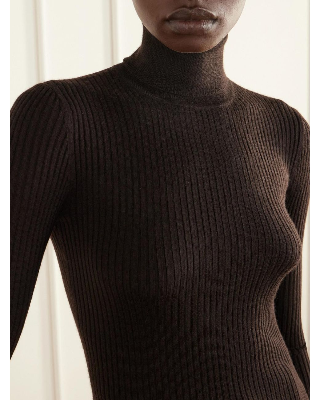 Gabriela Hearst Black Peppe Ribbed Cashmere-Blend Sweater