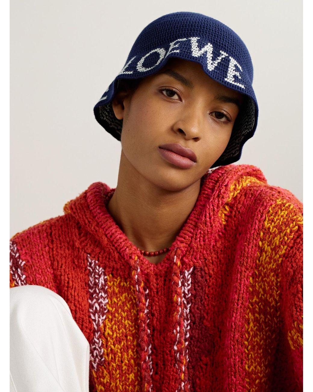 Loewe Paula's Ibiza Cotton-Blend Jacquard Bucket Hat in Blue | Lyst