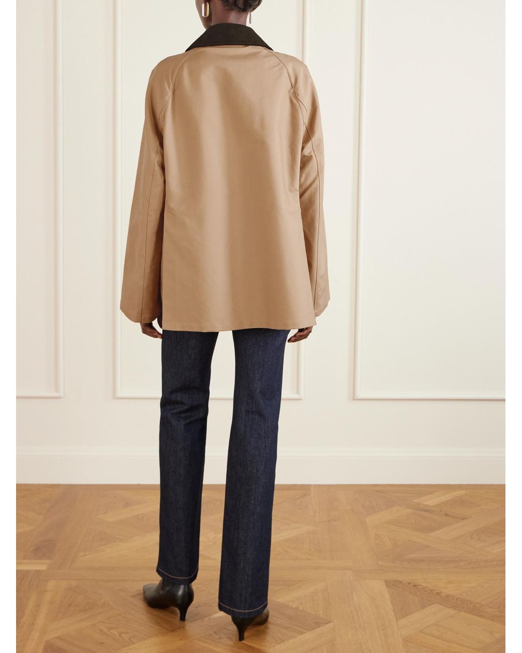 Totême Natural Summer Country Corduroy-Trimmed Coated-Canvas Jacket
