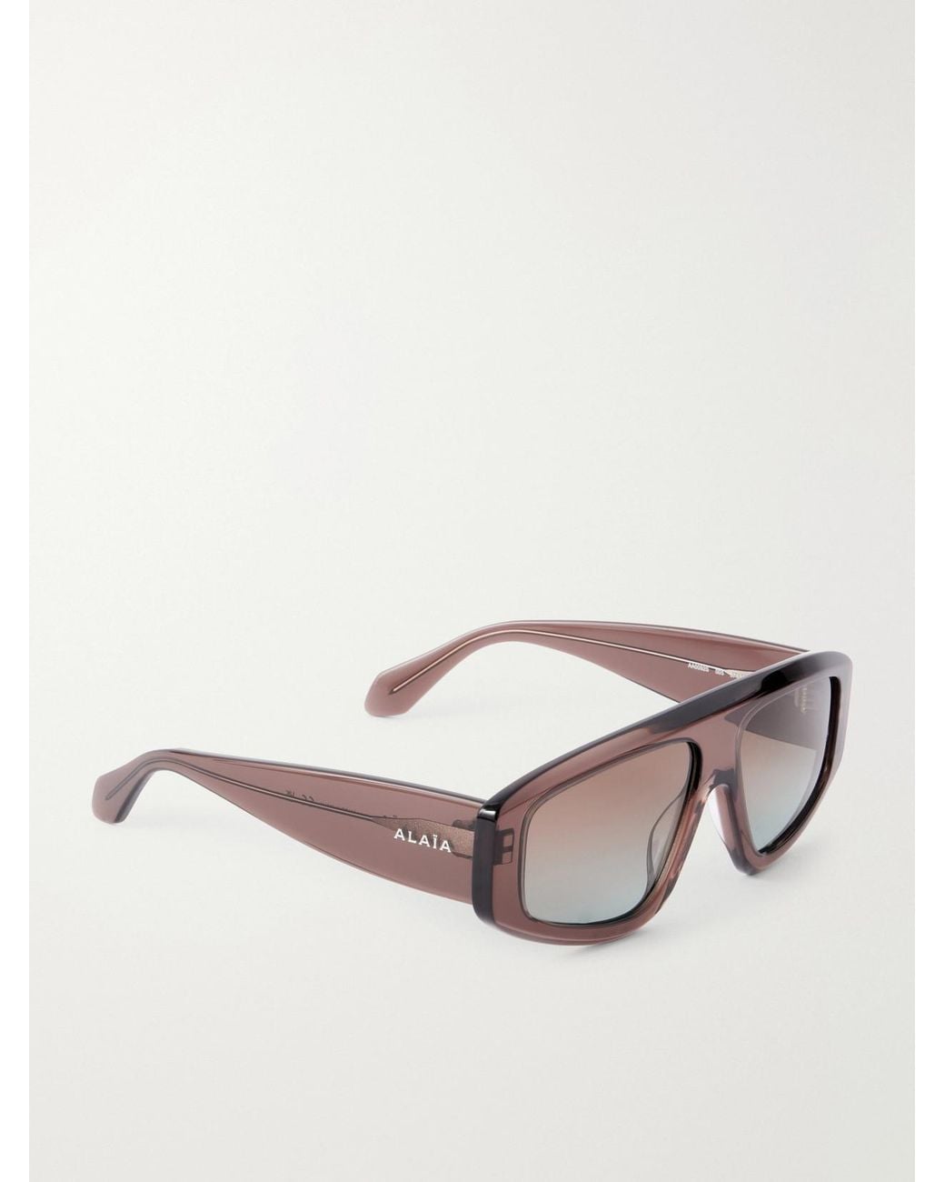 Alaïa Brown Mask D-Frame Recycled-Acetate Sunglasses