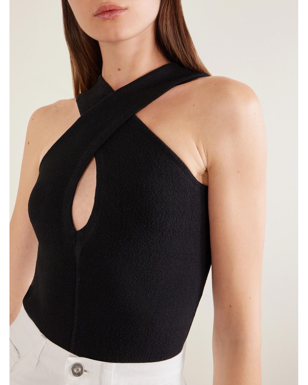 Alaïa Black Cross Body Compact Bodysuit