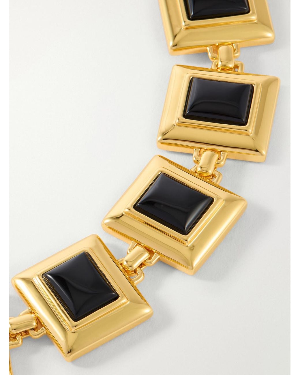 DEHANCHE Metallic Plated Onyx Tennis Bracelet