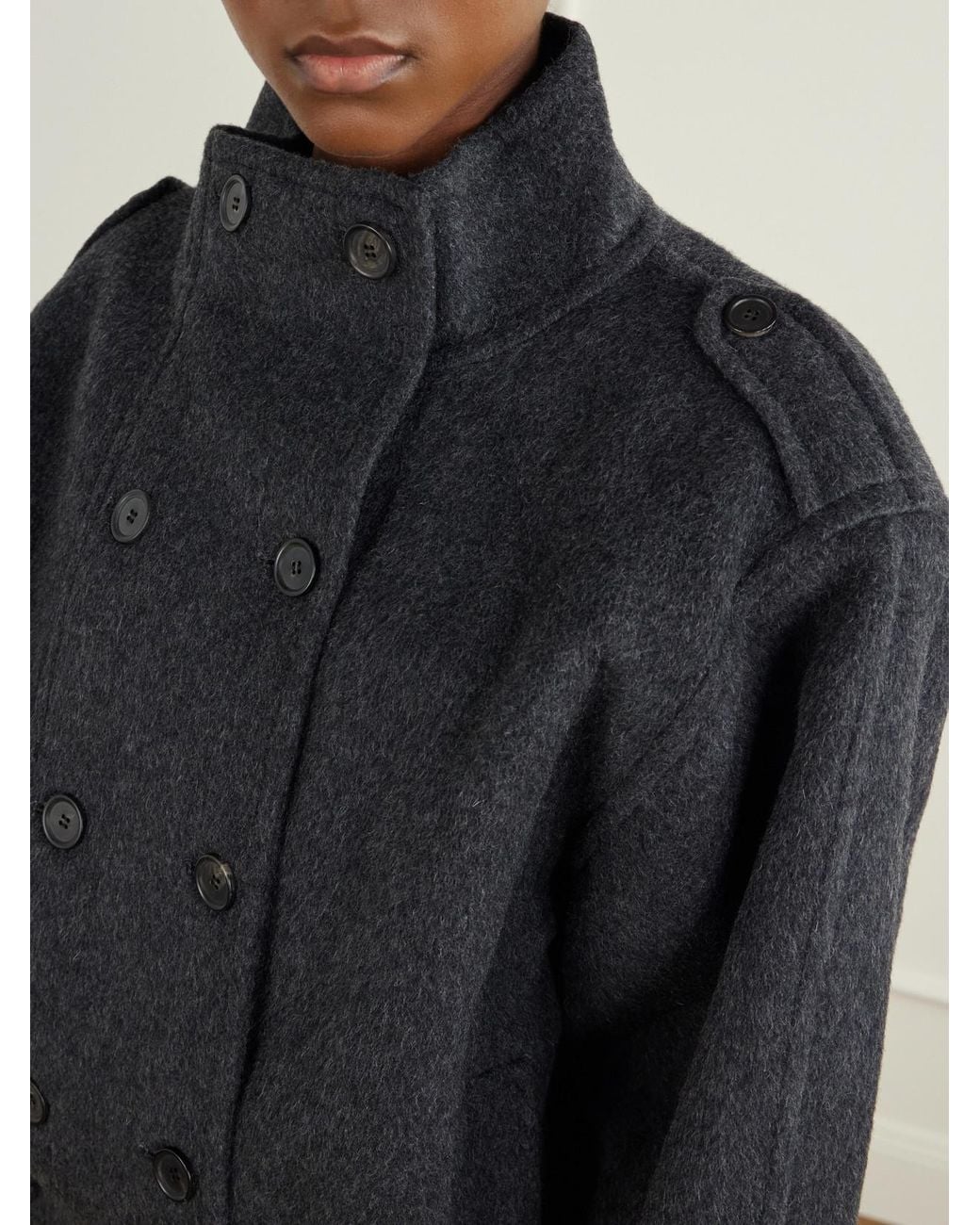 Sea Black Lona Wool Coat