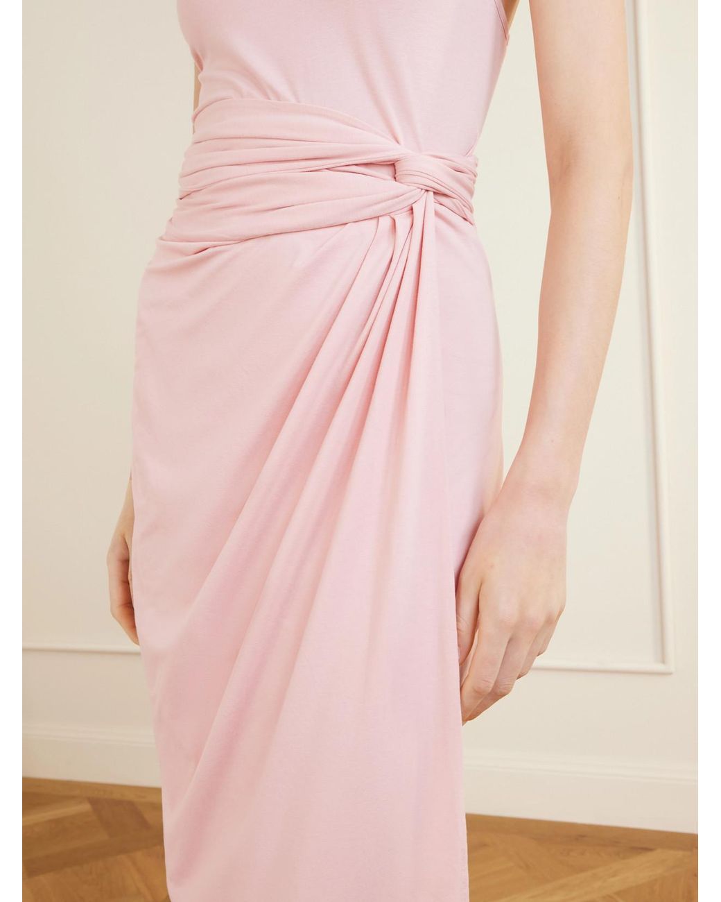 Another Tomorrow Pink Stretch-Jersey Midi Dress