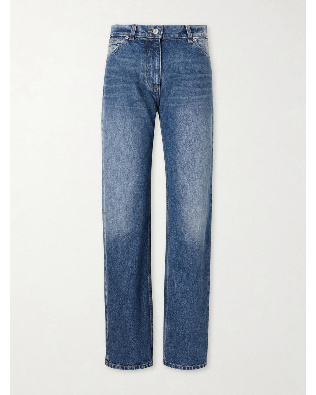Magda Butrym Blue High-Rise Straight-Leg Boyfriend Jeans