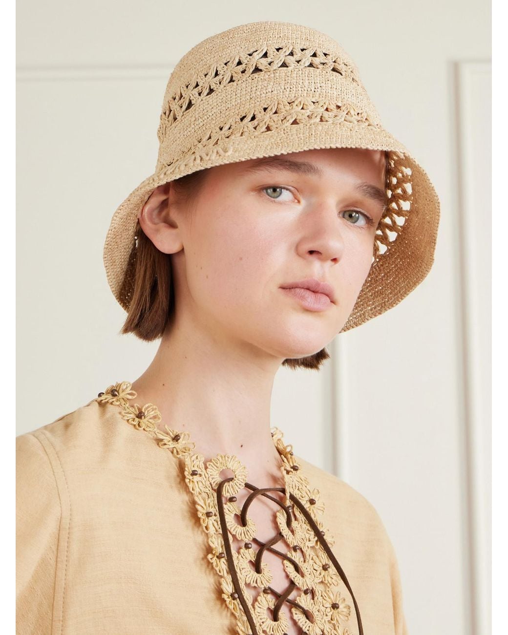 Zimmermann Natural Raffia Bucket Hat