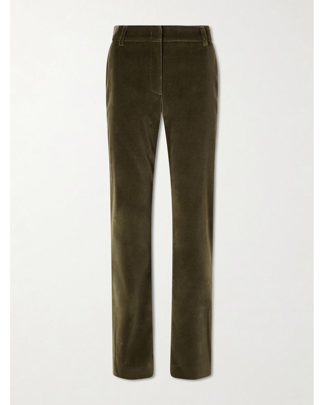 LaDoubleJ Green Velvet Straight-Leg Pants