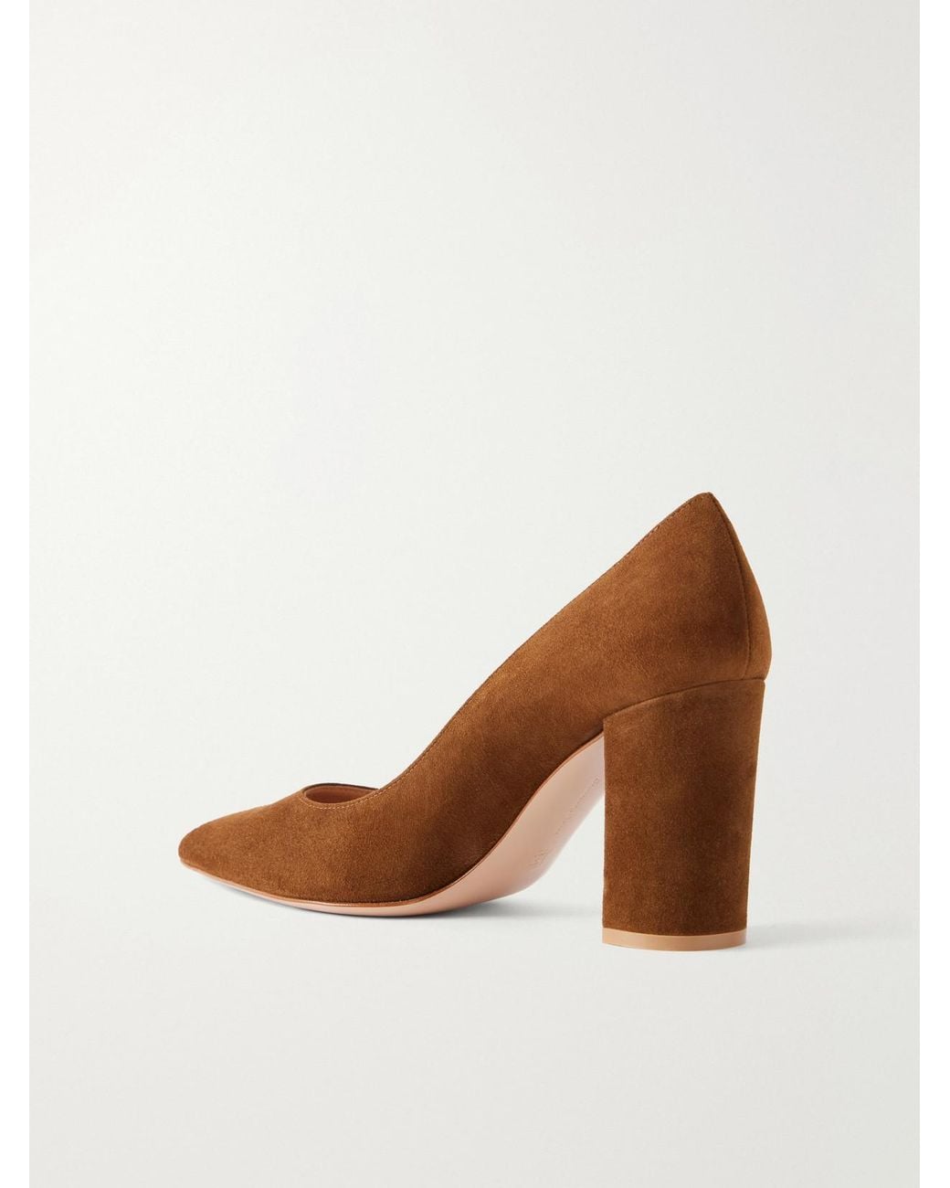 Gianvito Rossi Brown Piper 85 Suede Pumps