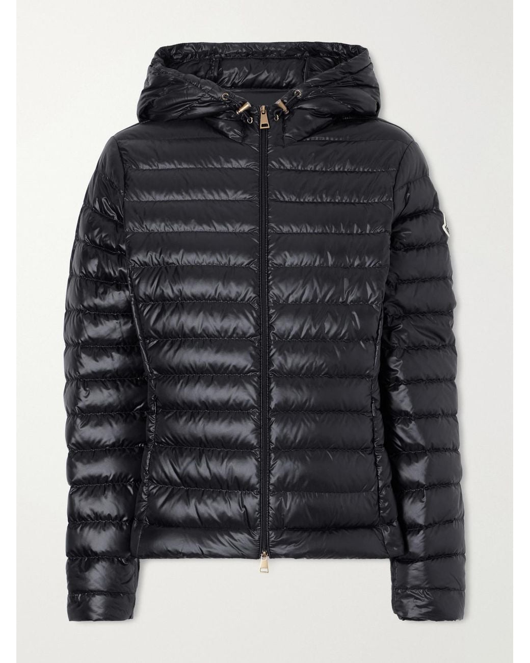 Moncler Black Igelhood Hooded Quilted Shell Down Jacket