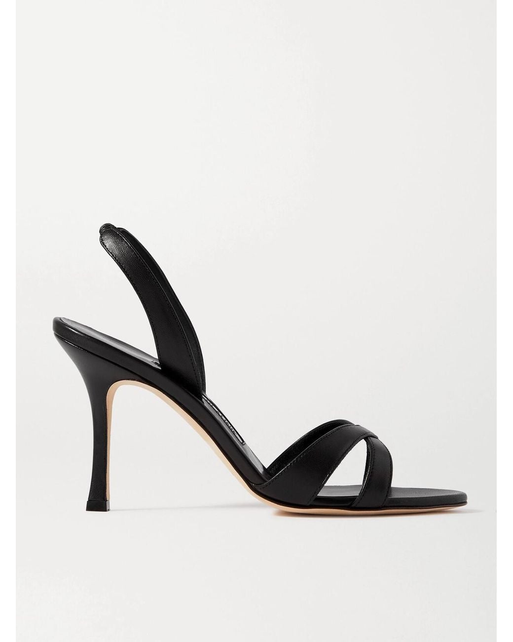 Manolo Blahnik Metallic Callasli 90 Leather Slingback Sandals