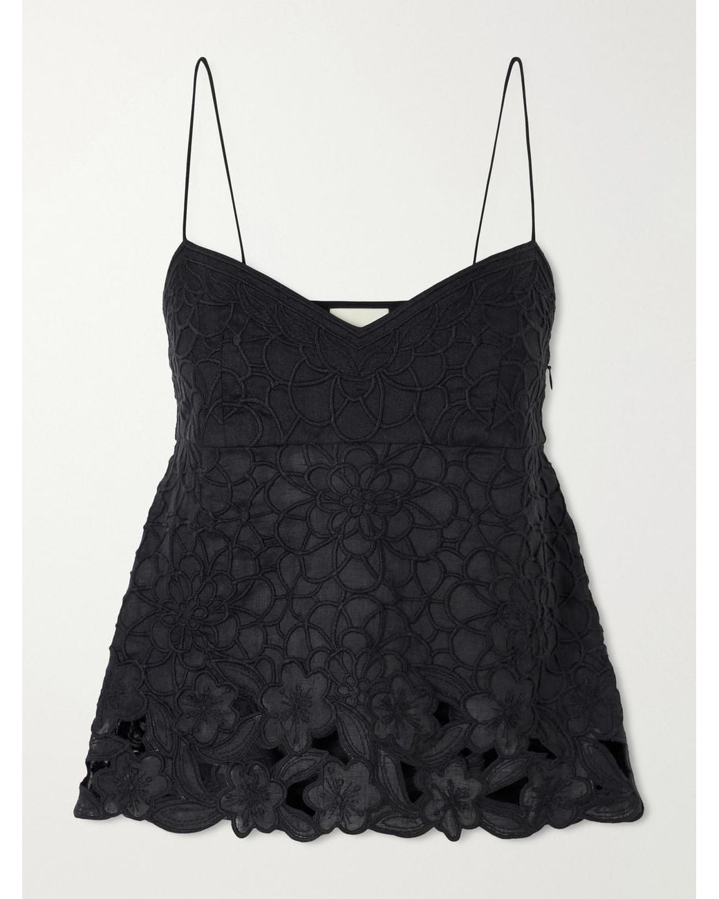 Isabel Marant Black Romeka Embroidered Ramie Tank