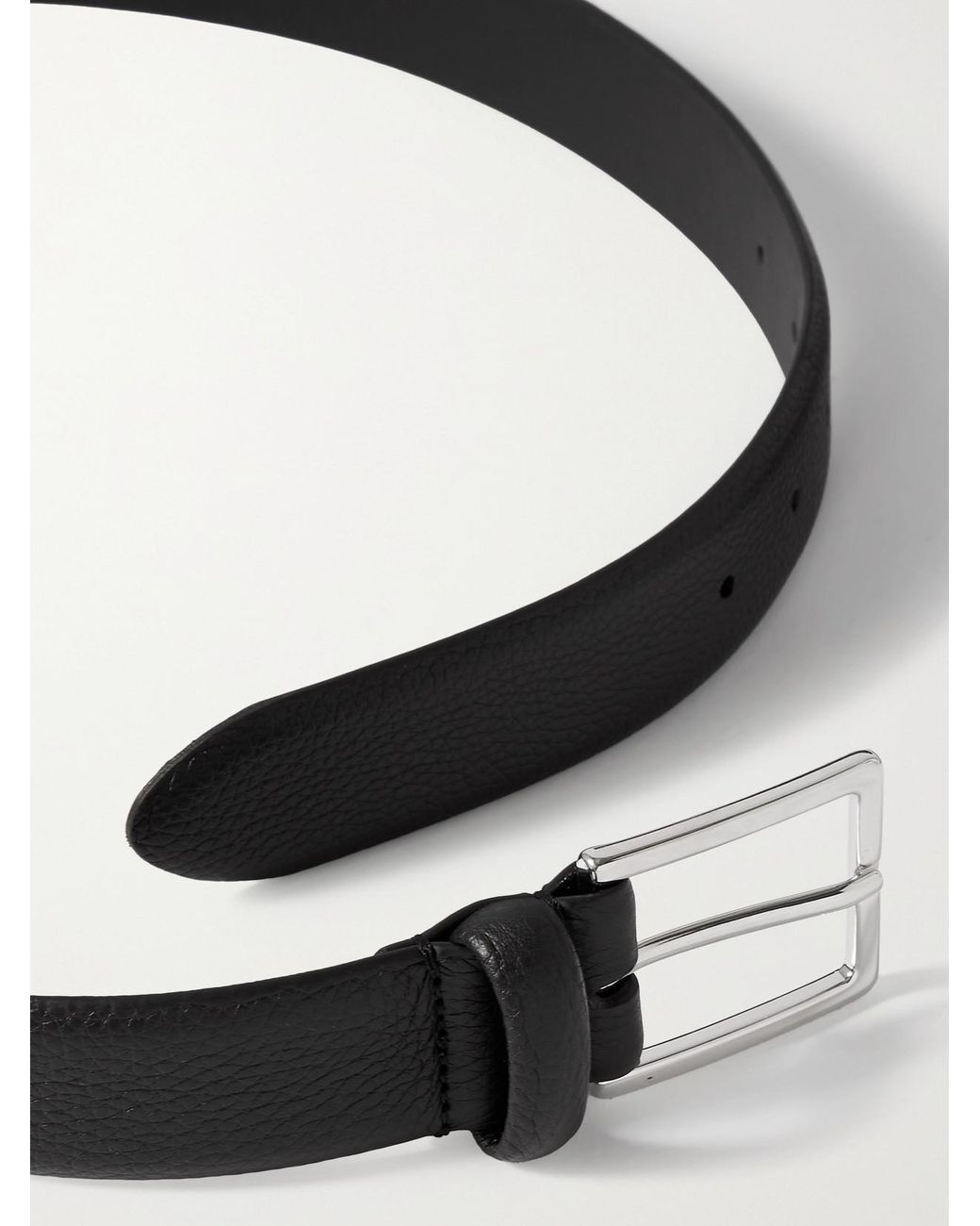 Andersons Black Textured-Leather Belt
