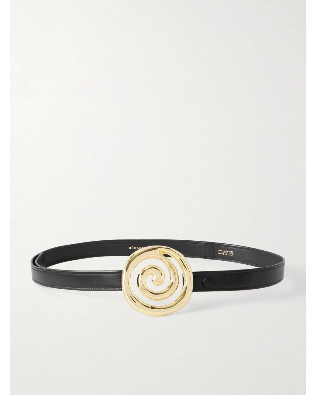 DEHANCHE Black Koru Embellished Leather Belt
