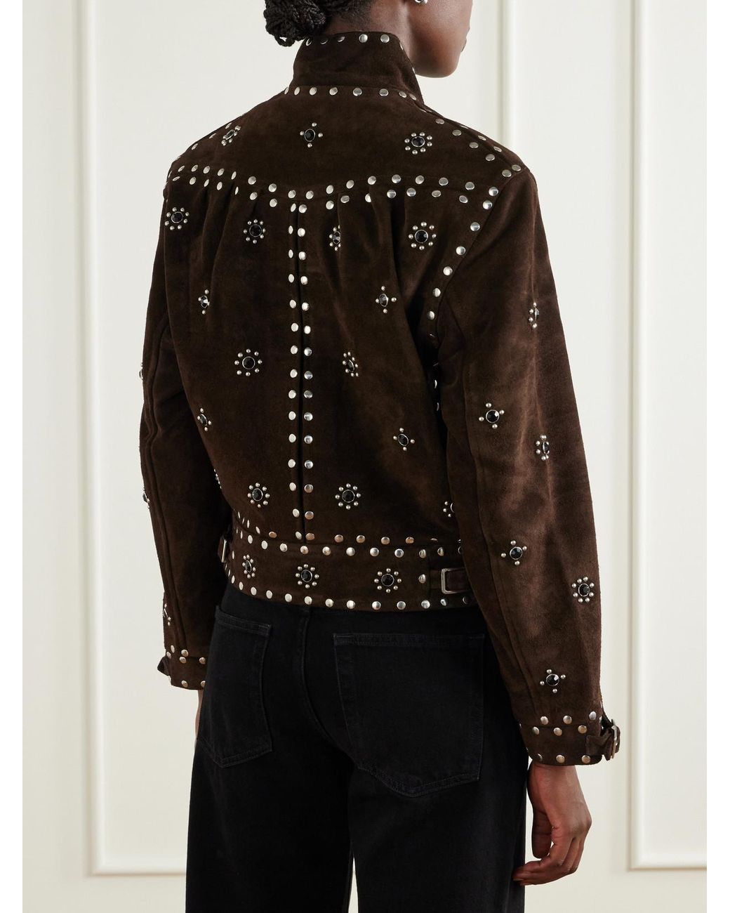 Bode Brown Howard Studded Suede Jacket