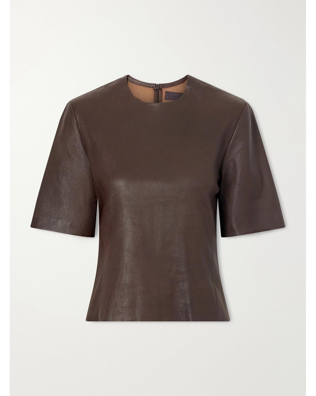 Stouls Brown Valadon Leather T-Shirt