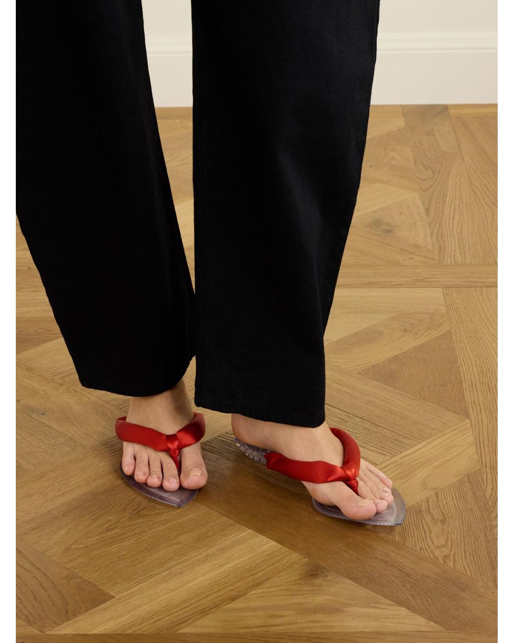 Alaïa White Invisible Jelly Satin-Trimmed Sandals