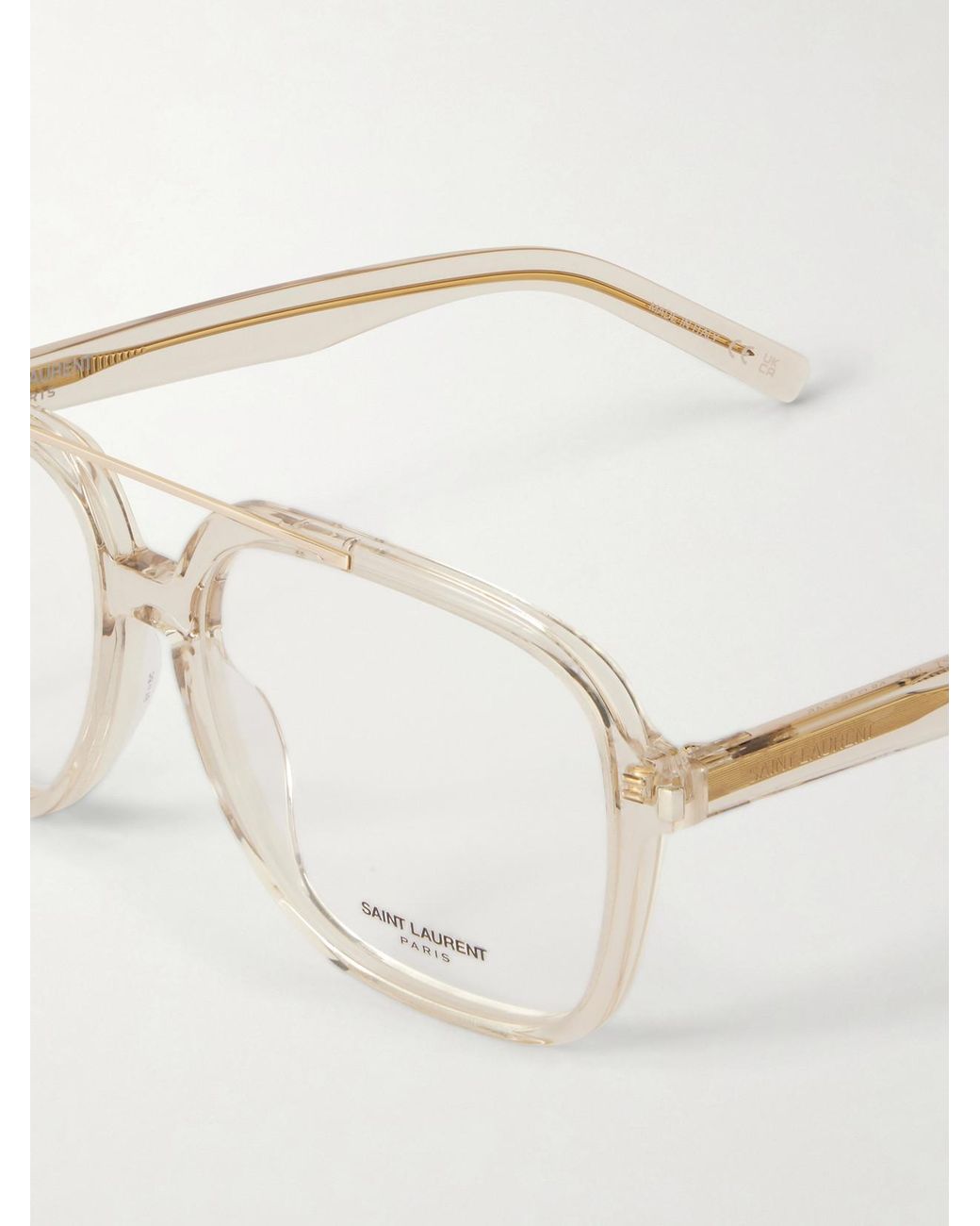 Saint Laurent Natural Sl 545 Square-Frame Acetate Optical Glasses