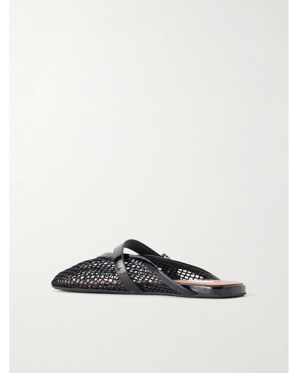Alaïa White Fishnet Flat Mules