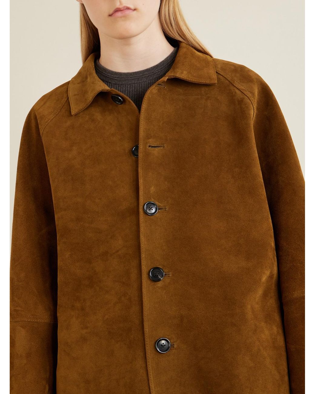 Studio Nicholson Brown Bowe Suede Jacket