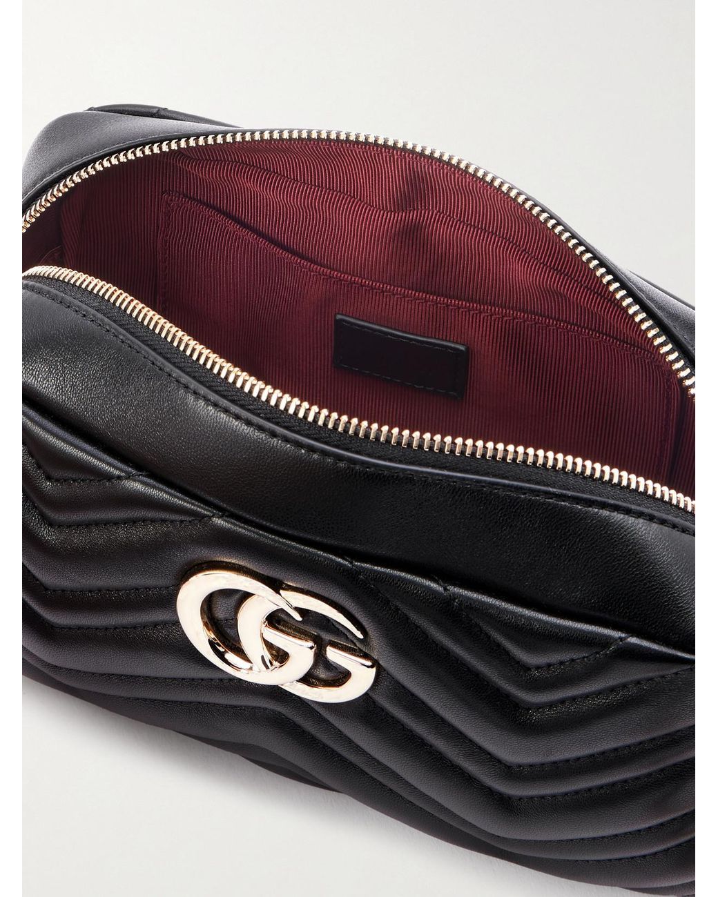 Gucci Black Gg Marmont Quilted Leather Shoulder Bag