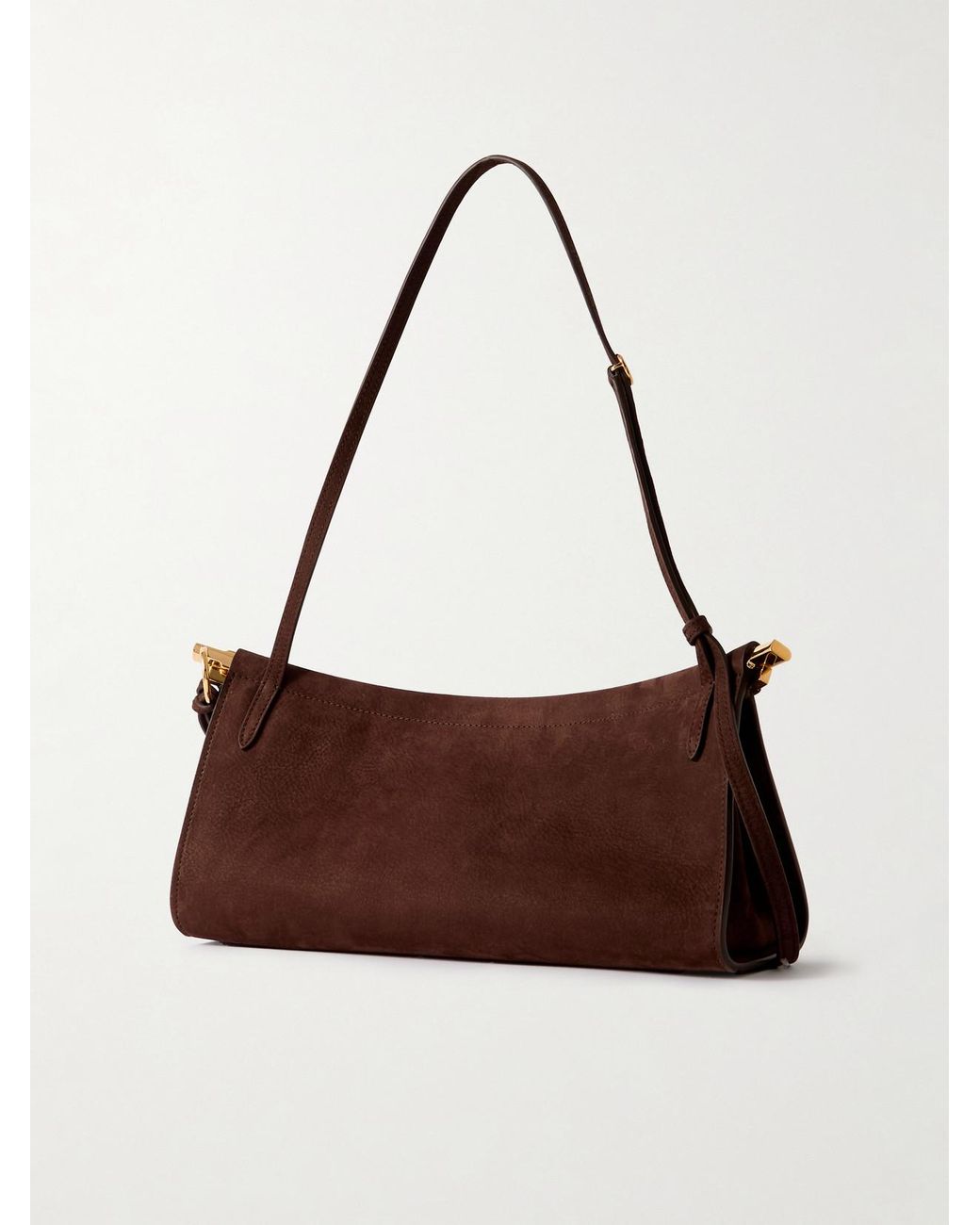 Alaïa Brown Le Click E/W Medium Nubuck Shoulder Bag