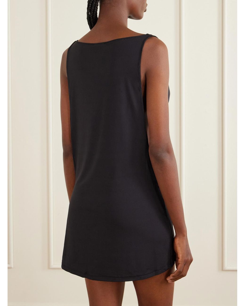 Kiki de Montparnasse Black Echauffe Draped Jersey Mini Dress