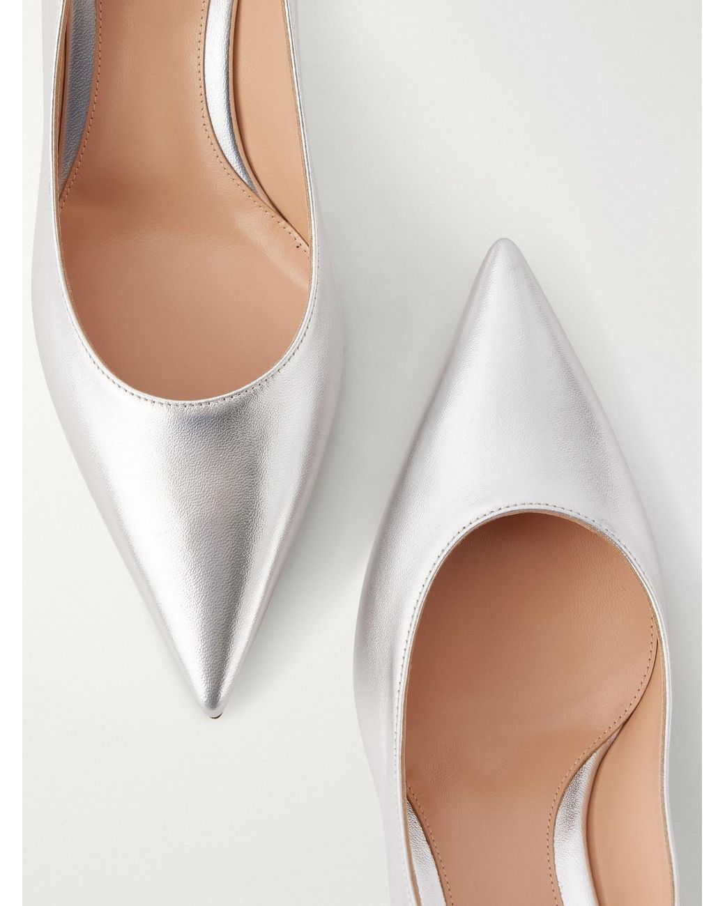 Gianvito Rossi Natural Gianvito 55 Metallic Leather Pumps