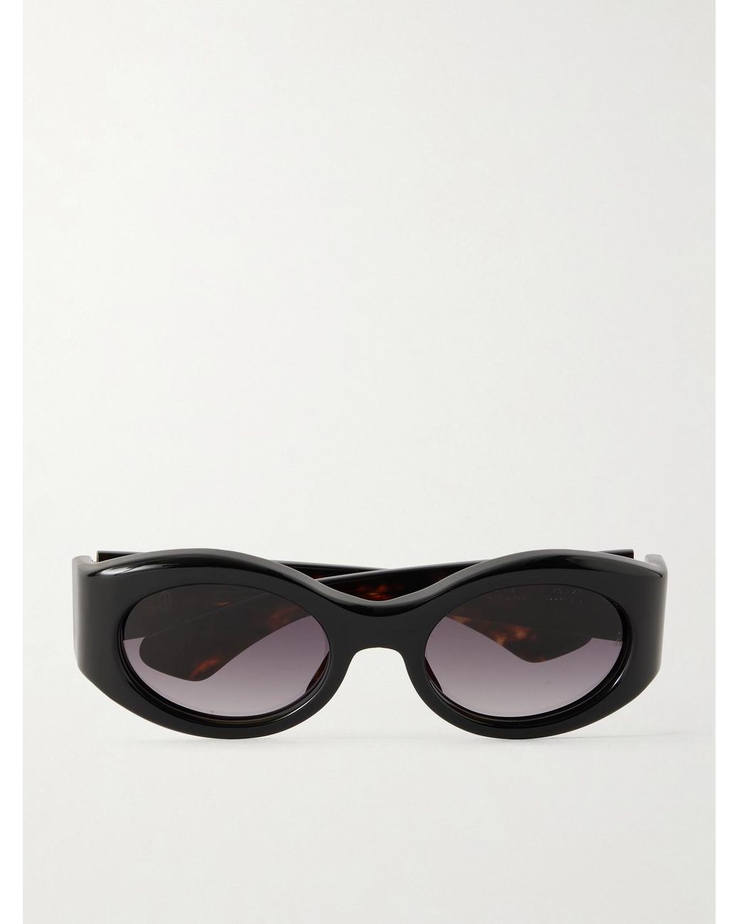 Jacques Marie Mage Black Gia Oversized Oval-Frame Acetate Sunglasses