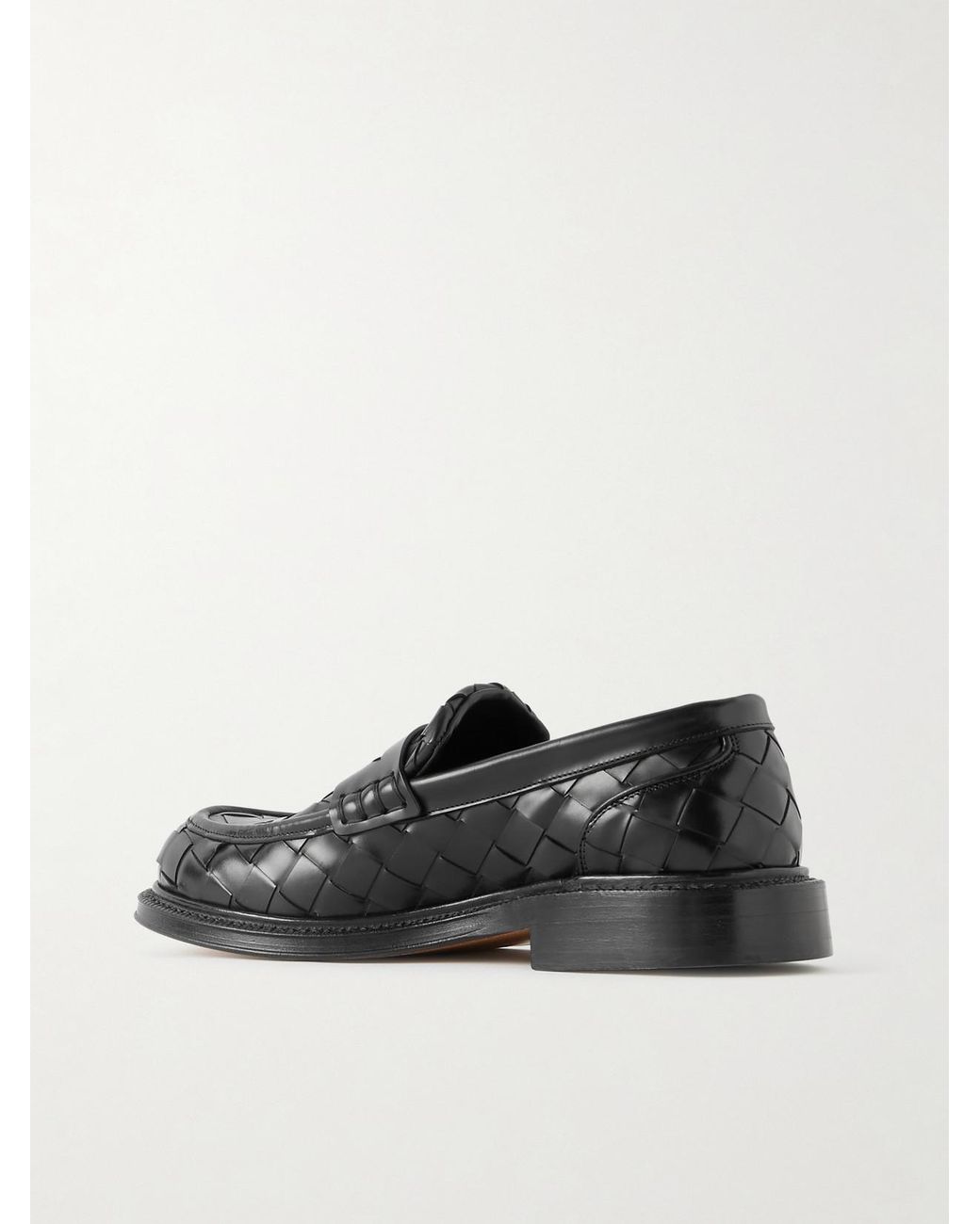 Bottega Veneta Black James Intrecciato Leather Loafers
