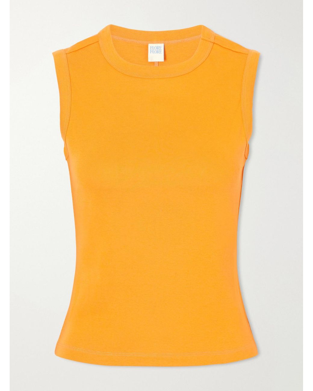 Flore Flore Yellow Esmé Ribbed Organic Cotton-Jersey Tank