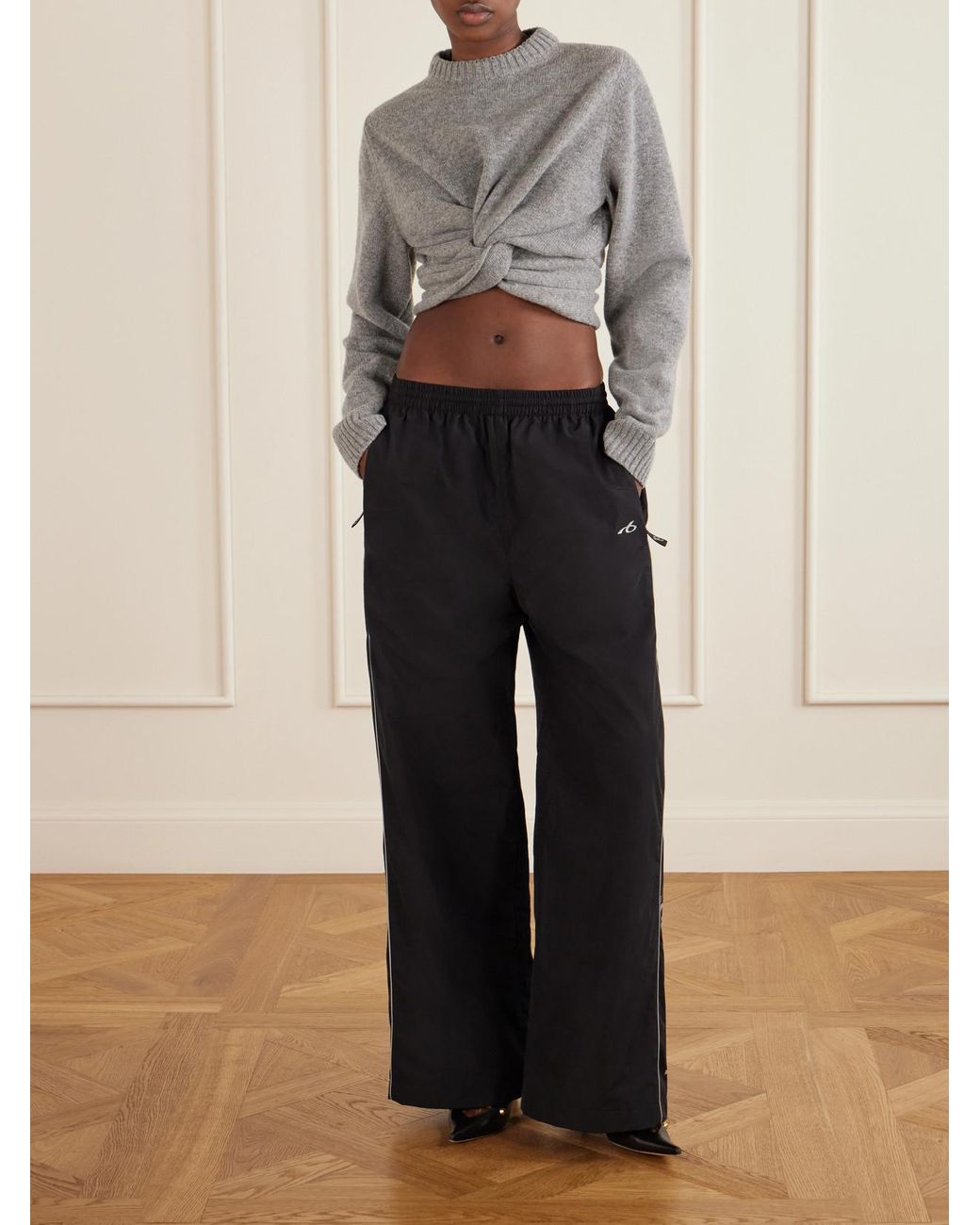 Balenciaga Blue Cotton-Blend Shell Pants
