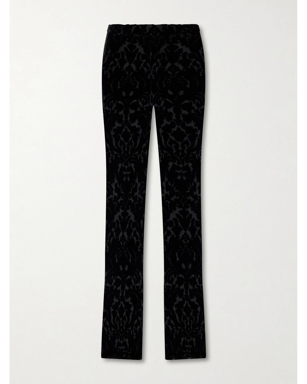 Gucci Black Devoré-Velvet Flared Pants